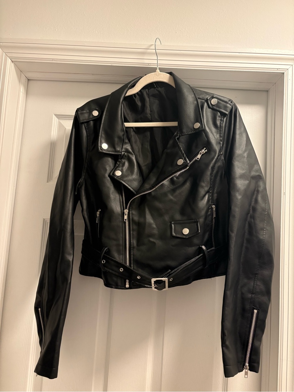 Windsor Black Faux Leather Moto Jacket - Women's